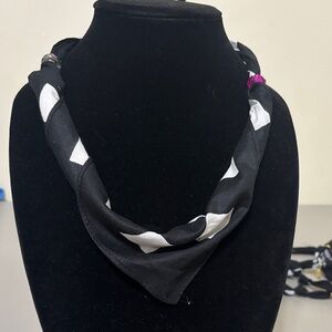 Black and White bandanna Necklace